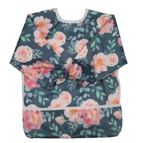 Miniatura 26 de Babero de bebé manga camisa con bolsillo 1-3 años pintura para niñas (Flamingo Cactus)