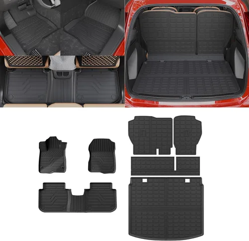Miniatura 10 de Alfombrillas de Piso Compatibles con Ford Explorer 2020-2026 de 6 Asientos, Alfombrilla de Maletero, Forro de Carga TPE, Protector de Asiento