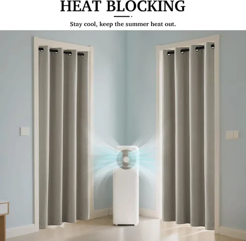 Miniatura 4 de RYB HOME Cortinas de terciopelo 100% opacas para sala de estar, cortinas de guardería con bloqueo de luz, 2 paneles, cortinas de ventana con Beige