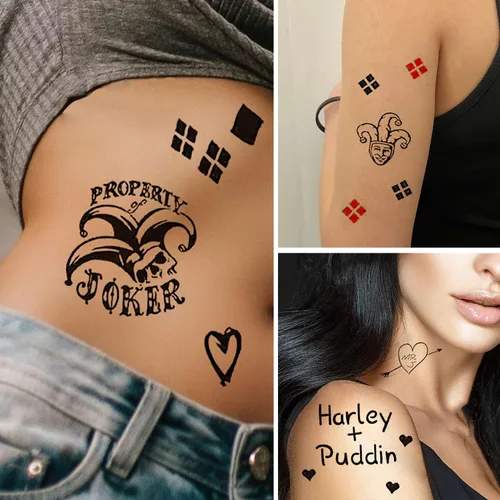 Miniatura 2 de 3 hojas de tatuajes temporales de tatuajes adhesivos perfectos para Halloween, cosplay, disfraces y accesorios de fiesta