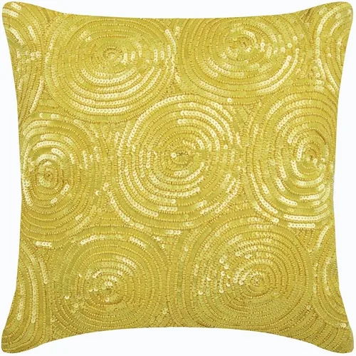 Miniatura 20 de The HomeCentric Funda de almohada, funda de almohada dorada para sofá, funda de almohada con lentejuelas en espiral, 20 x 20 pulgadas