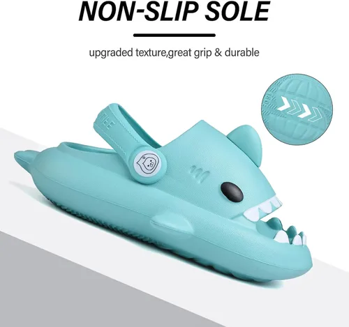 Miniatura 3 de Sandalias de tiburón para niños, pantuflas de tiburón para niños y niñas, sandalias de almohada con suela gruesa, suaves y antideslizantes