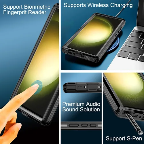 Miniatura 6 de Funda impermeable para Samsung Galaxy S23 Ultra, con protector de pantalla integrado, a prueba de polvo, a prueba de golpes, de cuerpo completo