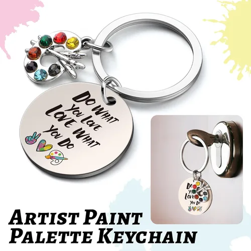 Miniatura 7 de Mepase Juego de 4 piezas de regalo para profesores y artistas para pintar, incluye delantal de pintura impermeable, llavero, taza, calcetines