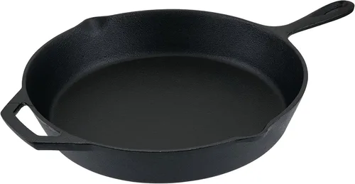 Miniatura 10 de Alpine Cuisine Sartén de hierro fundido pre-sazonado de 10 pulgadas, sartén de hierro fundido negro, sartenes de cocina duraderas y resistentes