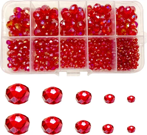 Miniatura 11 de Cuentas facetadas de cristal de color AB (azul rey), cuentas facetadas Rondelle surtidas, suministros variados, cuentas sueltas espaciadoras