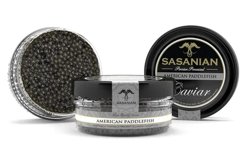 ¡GARANTIZADO POR LA NOCHE! Caviar de pez pala salvaje americano fresco de primera calidad, tarro de 2 onzas