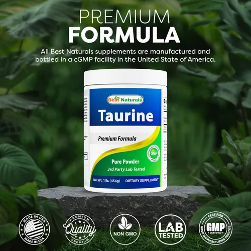 Miniatura 5 de Best Naturals Forma libre de polvo de taurina 100% pura, taurina, 1000 mg por porción, 1 libra (454 gm) (1 libra (paquete de 3))