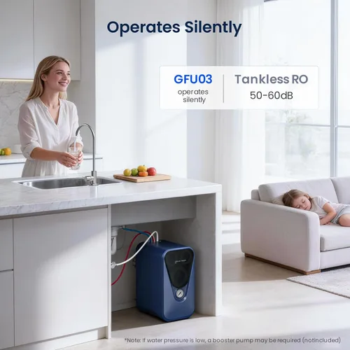 Miniatura 5 de GLACIER FRESH GFU03 Sistema de ósmosis inversa – 800 GPD, sin electricidad, 3:1 de agua pura a drenaje, sin ruido/sin perforación, sistema de filtro