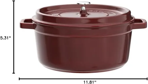 Miniatura 9 de Staub Cocotte Redonda de Hierro Fundido de 5.5 cuartos - Grenadine, Hecho en Francia Granadina