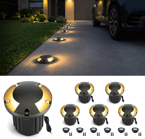Miniatura 17 de Gardenreet - Luz de pozo en tierra - Latón 12V IP65 Iluminación de paisaje al aire libre, luz de torreta de bajo voltaje LED en grado, bronce