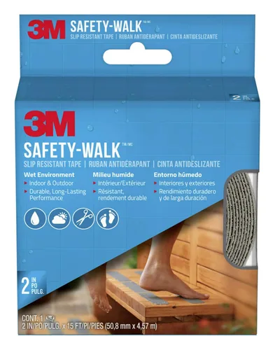 Miniatura 6 de 3M Safety-Walk - Banda de rodadura para interiores y exteriores, cinta antideslizante, rollo de 1 pulgada por 180 pulgadas, color gris