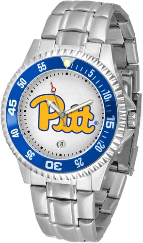 Miniatura 22 de SunTime Reloj de cuarzo de 1.575 in para hombre, correa de acero inoxidable de 0.787 in, esfera Gameday Tulane ola verde