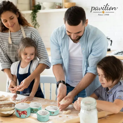 Miniatura 6 de Pavilion Gift Company - 'Live Simply Bee, Chicken, Pig, and Cow' - Juego de tazas medidoras de gres de 4 piezas, utensilios de cocina resistentes