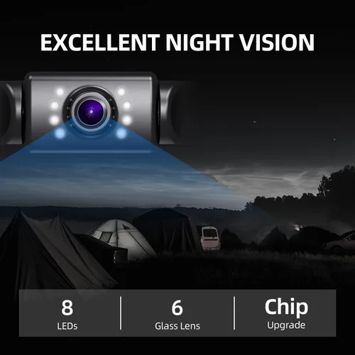 Miniatura 5 de eRapta Cámara de respaldo A43, kit de monitor de visión trasera HD 1080P de 4.3 pulgadas con impermeabilidad IP69, visión nocturna, líneas