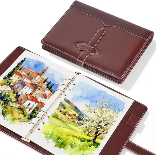 Miniatura 12 de Lightwish Cuaderno de bocetos de acuarela, diario de acuarela 100% algodón sin ácidos, 140 libras, papel de acuarela de prensa en frío para Hebilla