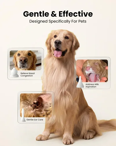 Miniatura 2 de GROWNSY Aspirador nasal eléctrico para mascotas, succión silenciosa de nariz y orejas para perros, gatos, cachorros y gatitos, succión ajustable
