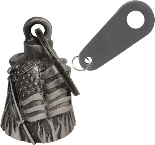 Campana de motocicleta con colgador para motociclista, campanas de motociclista de buena suerte y accesorios de motocicleta, campana de la suerte