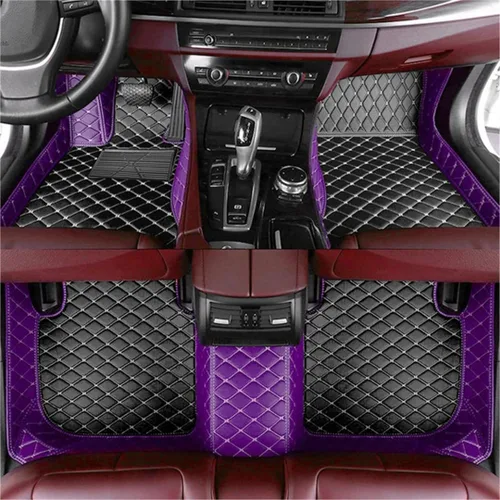 Miniatura 48 de Alfombrillas de cuero de lujo personalizadas para todo tipo de clima para el 99.99% de automóviles, SUV y camiones según el modelo automotriz Negro