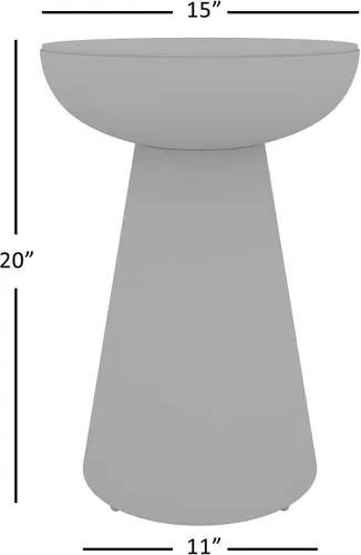 Miniatura 3 de Jofran - Mesa auxiliar redonda de pedestal con parte superior de mármol y base de hierro, mesa moderna para sala de estar, dormitorio, color blanco