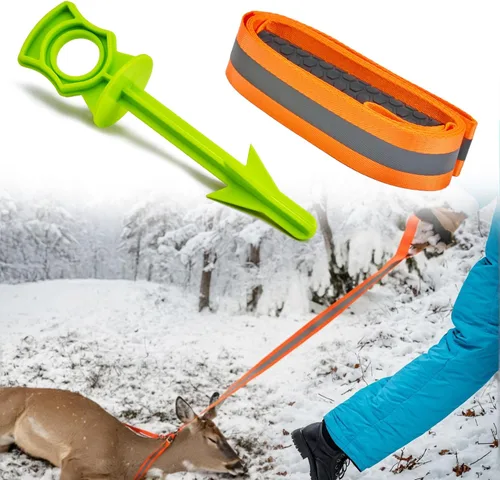 KNINE OUTDOORS Kit de aderezo de campo con arnés de arrastre de ciervo y herramienta de traslado, accesorios de caza para hombres, equipo de caza de