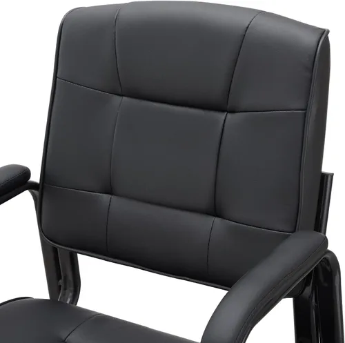 Miniatura 6 de Naomi Home Sillas de oficina para invitados, sillas apilables de piel sintética con reposabrazos, cómodo asiento de recepción para clínicas