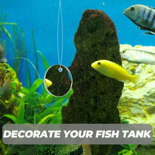 Miniatura 6 de POPETPOP Espejo de entrenamiento de peces Betta de 1.96 pulgadas, espejo de acuario acrílico flotante para juguete de ejercicio Betta adecuado