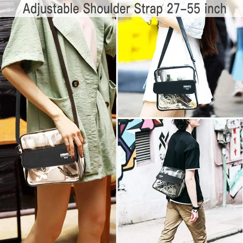 Miniatura 4 de Bandolera transparente NFL NCAA BTS PGA Stadium aprobada por NFL bolsa de hombro impermeable transparente con correa de hombro ajustable