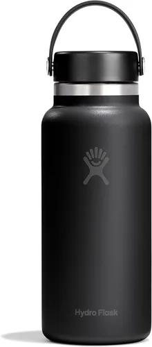 Miniatura 50 de Hydro Flask - Botella de agua de acero inoxidable aislada - Boca ancha con tapa flexible, sin derrame, a prueba de fugas y recargable de 40 oz Negro