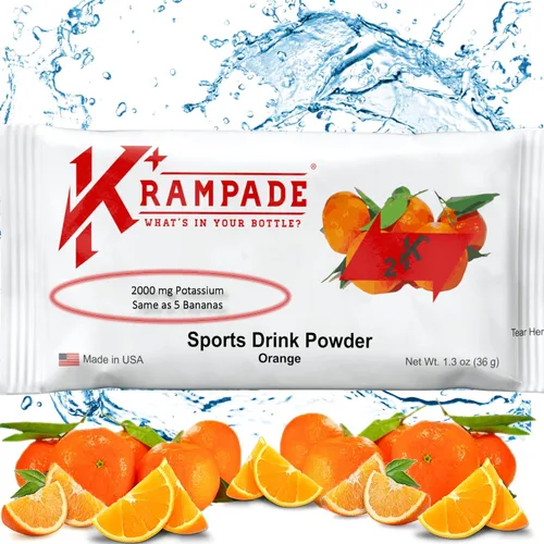 Krampade Original 2K - Mezcla de bebida en polvo de electrolito de potasio de 2000 mg | Alivio de calambres - Hidratación - Mayor rendimiento |