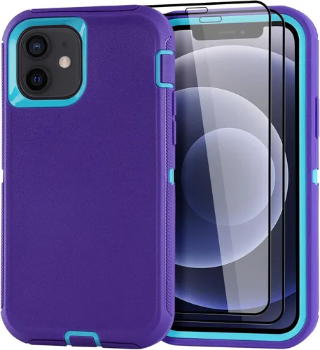 Miniatura 32 de Funda para iPhone 12 Mini con funda de clip para cinturón y 2 protectores de pantalla, funda de protección completa resistente de grado militar a