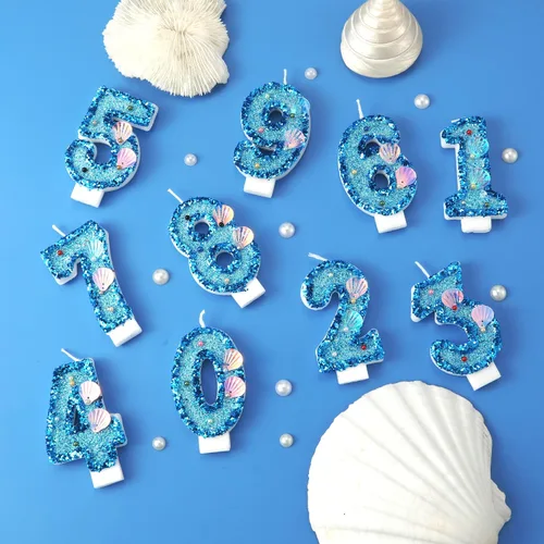 Miniatura 3 de Vela de número de cumpleaños de 3 pulgadas, con purpurina para decoración de pastel, lentejuelas y números de pastel para cumpleaños, boda