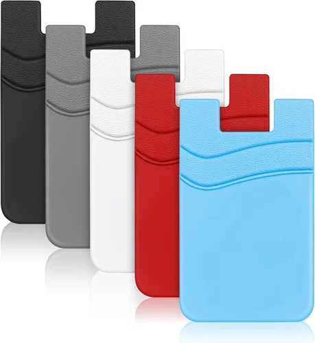 Miniatura 13 de SHANSHUI Billetera para Teléfono, Paquete de 3 Portadores de Tarjetas de Crédito para Billetera de Teléfono Negra Adherible de 2 Ranuras para Casi