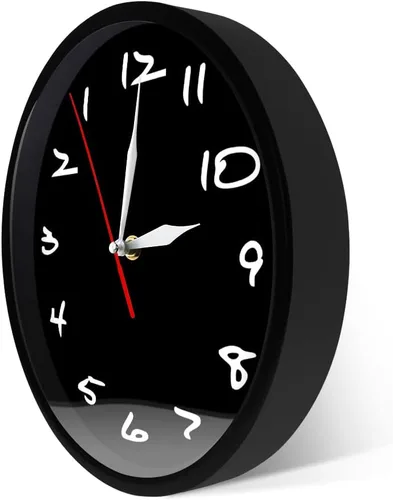 Miniatura 3 de Geek Alerts Reloj de pared con movimiento silencioso inverso con control de sonido, luz nocturna LED, funciona con pilas, números inusuales de 12