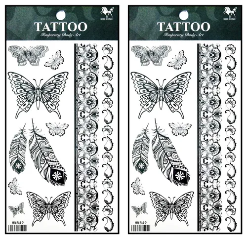 Miniatura 23 de Tatuajes 2 hojas de fantasía ángel águila pájaro alas temporales tatuajes adhesivos falsos cuerpo brazo pecho hombro tatuajes para adolescentes, 32.