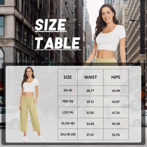 Miniatura 2 de Womens Capri Yoga Pants Wide Leg Loose Comfy Lounge Cropped Capris with Pockets
