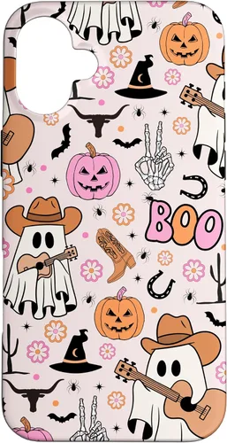 Miniatura 23 de Spooky Ghost Cowboy Cute Halloween Boo Western Retro Pastel Case for iPhone 17