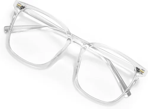 Miniatura 10 de Oversized Square Blue Light Blocking Glasses for Women Men, Anti-Fatigue Computer Monitor Glasses Reduce Eye Strain Negro+marrón transparente