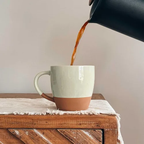 Miniatura 6 de Mora - Juego de 4 tazas grandes de cerámica con leche, 16 onzas, tazas de café de porcelana con mango grande, modernas, bohemias, estilo único