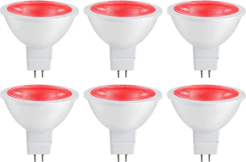 Miniatura 17 de Sunlite Foco reflector LED MR16 41047, 90 lúmenes, 3 vatios (ecualizador de bombilla halógena de 25 W) 12 V, base bi-pin GU5.3, no regulable, Rojo
