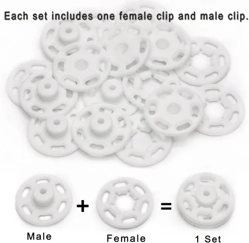 Miniatura 2 de Betoplin 30 juegos de broches de plástico para coser botones de cierre para ropa y manualidades (0.83 pulgadas)