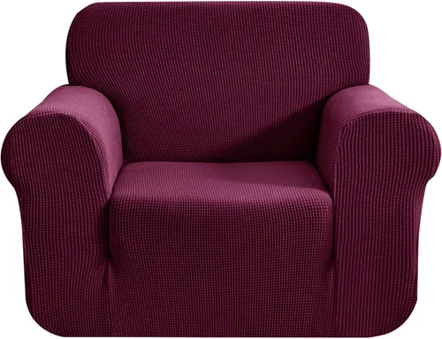 Miniatura 85 de CHUN YI - Funda elástica de 1 pieza para sillón grande, funda protectora suave de Jacquard con elastano, detalle de cuadros y parte inferior