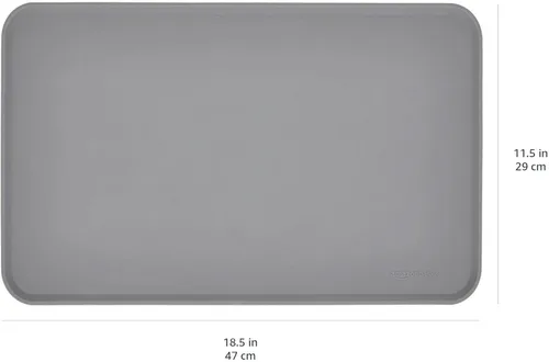 Miniatura 5 de Amazon Basics Tapete de silicona antideslizante e impermeable para comida de gatos y perros, tapetes para mascotas con bordes elevados para tazones