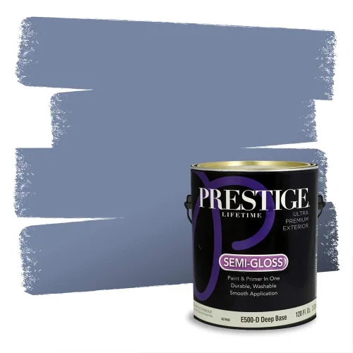 Miniatura 1074 de Pintura Exterior + imprimación PRESTIGE, todo-en-uno, 1 galón, acabado mate, color comparable al Valspar* Royal Gray* VS151-Gris real