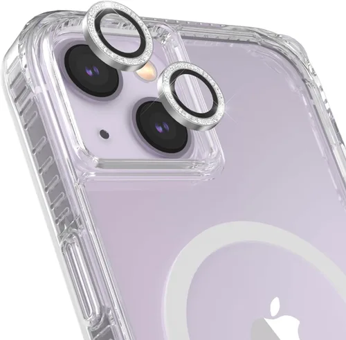 Miniatura 6 de Case-Mate Protector de lente de cámara para iPhone 14 Plus/iPhone 14 con anillos brillantes, doble vidrio templado, duradero, antiarañazos, visión