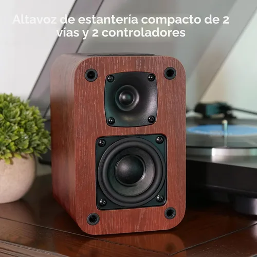 Miniatura 4 de RIOWOIS Altavoces Bluetooth alimentados para estantería, altavoces de reproductor de discos de 40 W con woofer de 2.75 pulgadas, altavoces estéreo