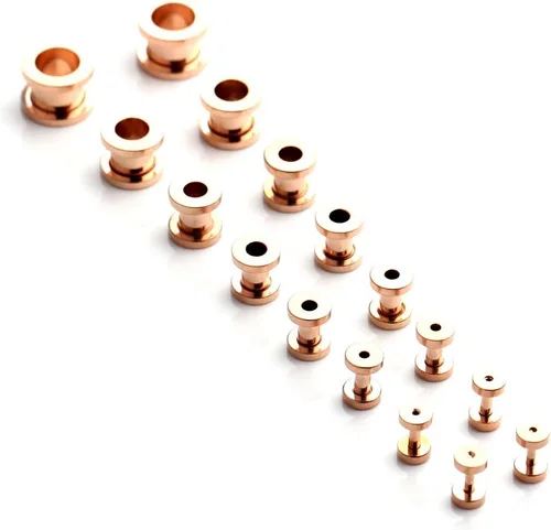 Miniatura 12 de Ruifan kit de 16 expansores de acero quirúrgico, 8 pares, 14 g - 00 g (1.6 mm-10 mm)