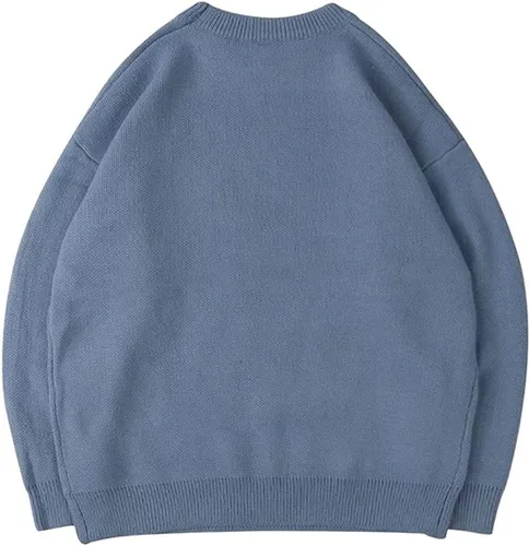 Miniatura 2 de Laixton Suéter de gran tamaño para hombre, unisex, de punto, estético, ropa de calle, casual, túnica