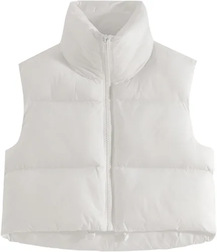 Miniatura 2 de Fuinloth - Chaleco con relleno, cuello alto, ligero, con cremallera, chaleco acolchado, para mujer