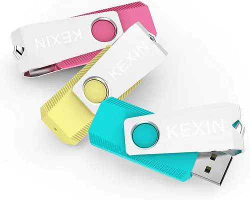 Miniatura 7 de KEXIN Unidad flash de 128 GB, paquete de 3 unidades flash USB de 128 GB, unidad de memoria USB 2.0 con llavero (128G 3 unidades)